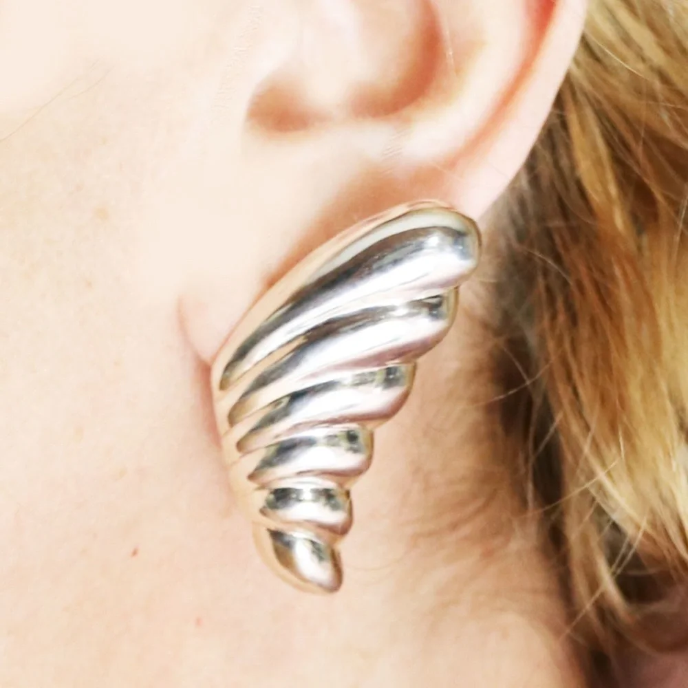 STERLING SILVER BUTTERFLY WING EARRINGS